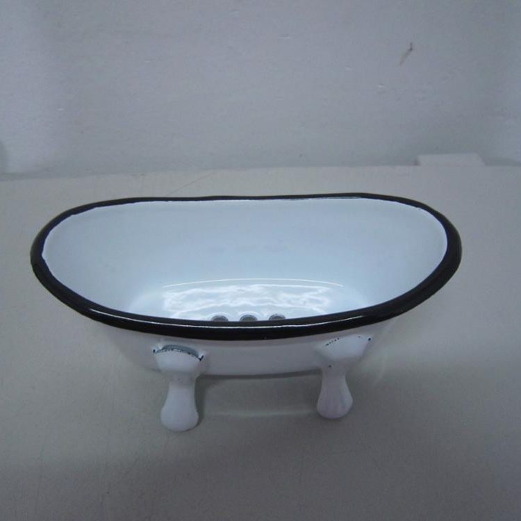 Bathtub Shape Enamel Soap Box Soap Holder Soap Dish