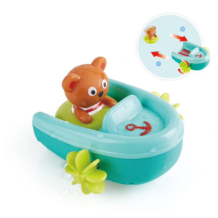 Beach Toy Top Sellers Bath Room Soft Making Floating Swimming Pool Bath Toys for Baby Tubing Pull-Back Boat