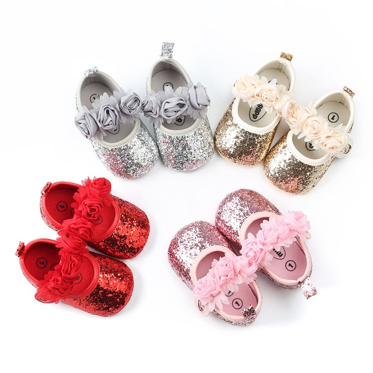 Beautiful 0-1-Year-Old Bow Dress Baby Crib Shoes Princess Girl Toddler Shoes Soft Sole