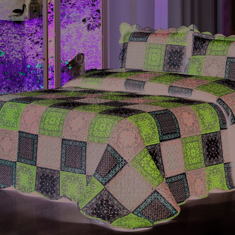 Beauty Designs Home Textile Microfiber Quilt Bedding Set Bedspread Set