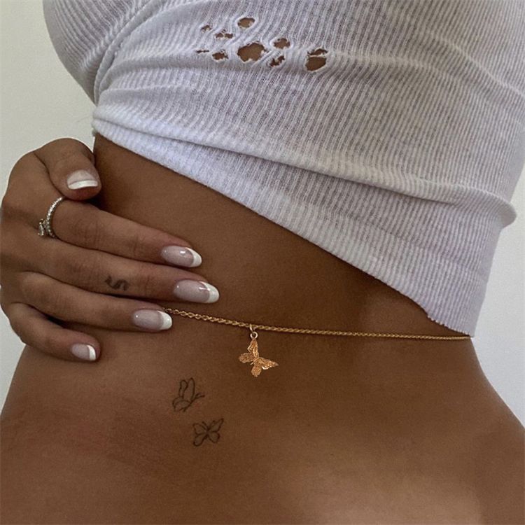 Body Jewelry Waist Chain for Women Beach Charm Bikini Belly Chain Butterfly Waist Chain Belt