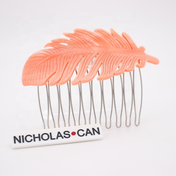 Canyuan Leaves Feathers Hair Combs Decorative Plastic Classical Tortoiseshell Cellulose Acetate Combs