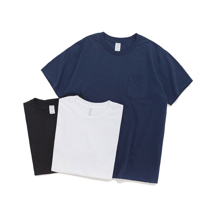Cheaper Left Chest Pocket Basic Classic round Neck Short Sleeves Men's T Shirts