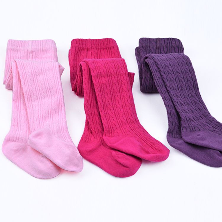 Children Cotton Tights, 100% Cable Knitting Baby Cotton Tights