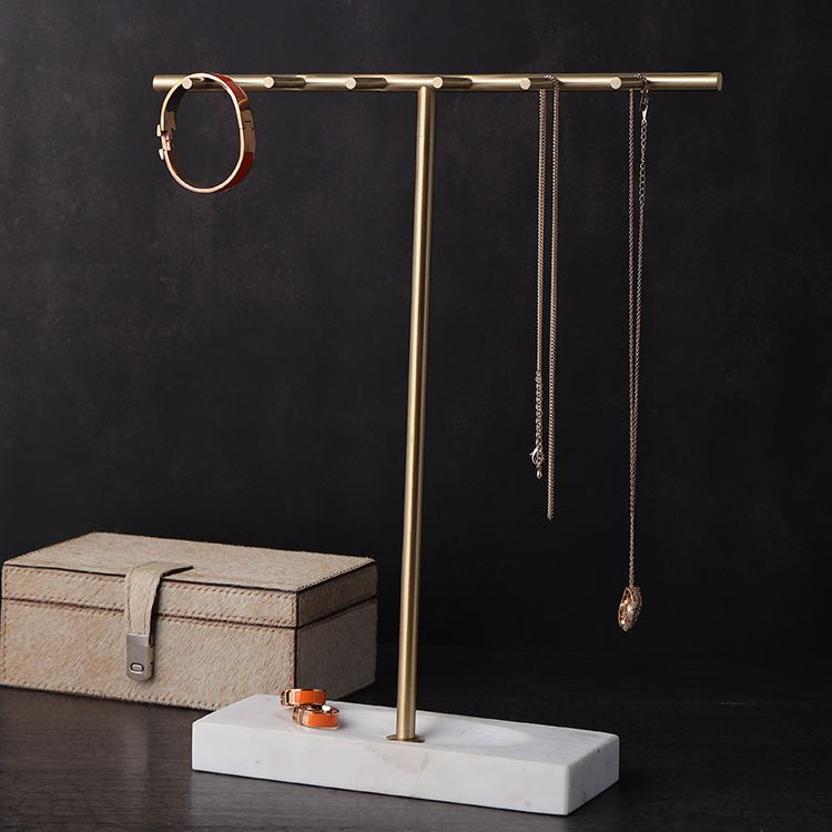 Copper Commercial Hanging Display Organizer Rack Metal Gold Jewelry Rings Earrings Necklace Jewelry Storage Stand