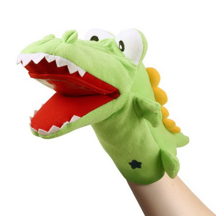 Customized Baby Educational Toy Show Prop Mouth Opening Crocodile Plush Hand Puppet