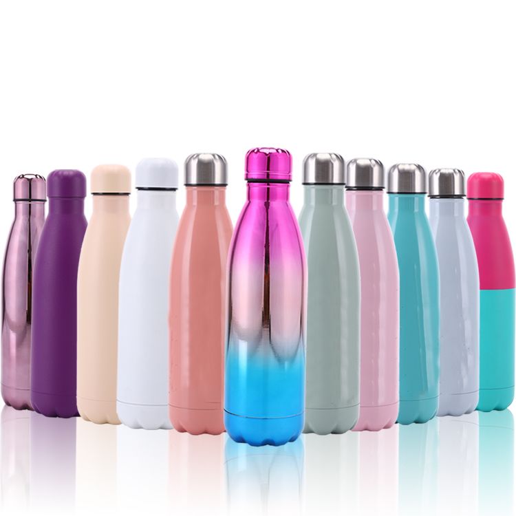 Customized Drinking Equipped Insulated Double Wall Stainless Steel Metal Cola Shape Sport Water Bottles With