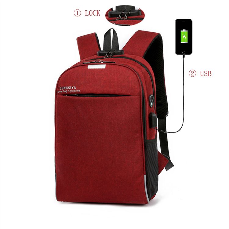 Customized Korean Style Personalized Usb Charging Hidden Compartment Smart Black Laptop Backpack With