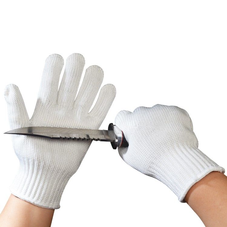 Cut Resistant Safety Gloves High Tenacity Polyester Stainless Steel Wire Gloves for Butcher