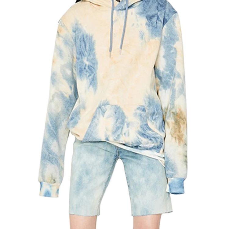 Design Cloud Bleach Women Oversized Tie Dye Hoodie with Drawstring Hood