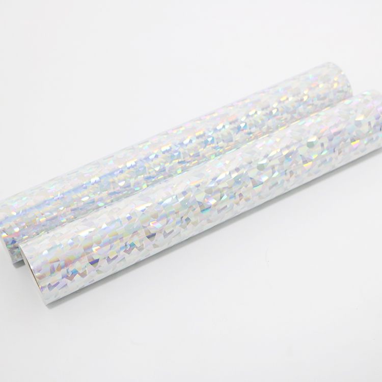 Design Holographic Glitter Vinyl Fabric