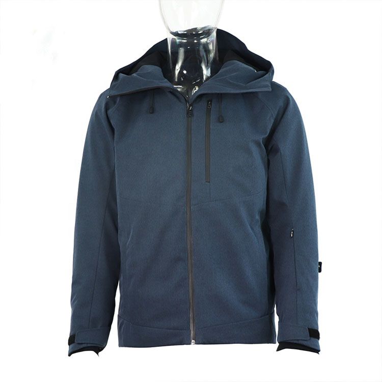 Design Navy Long Sleeve Men Jacket Polyester Stand Collar Zipper plus Jackets for Men Bonded Hood Safari Coats