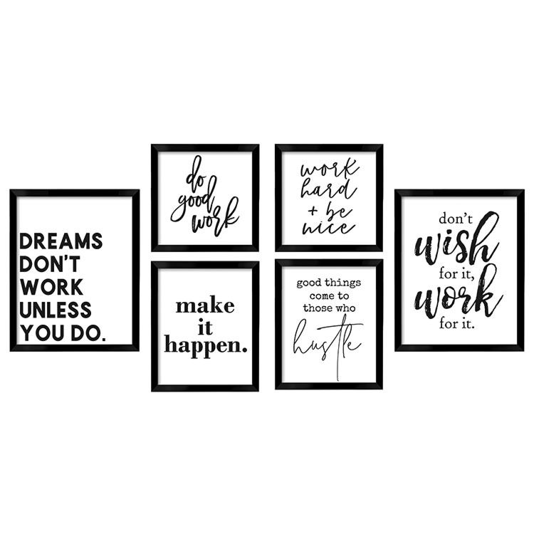 Eaglegifts in Stock Nordic Wall Art Set Cuadros Decorativos Motivation Inspirational Quotes Picture Frame