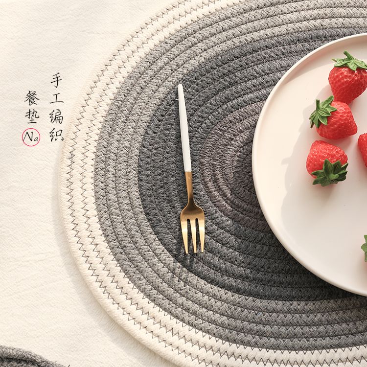 Eco-Friendly Handmade Multiple Colors Tea Cup Mat Cotton Rope Woven round Tea Table Drinks Cup Mat