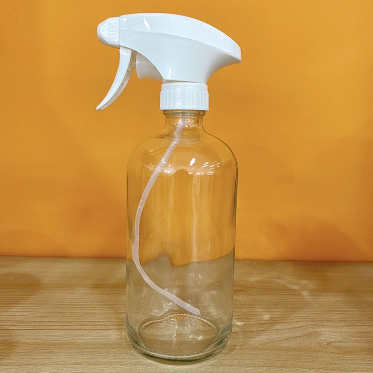 Eco Friendly Cleaning Glass Bottle 250Ml 500Ml Fine Mist Spray Bottle with Gold Nozzle Pump and Silicone Sleeve