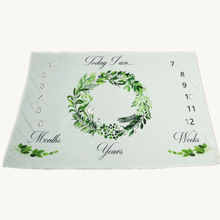 F1921 Photography for Newborn Gift Grass Ring Pattern Flannel Baby Milestone Blanket