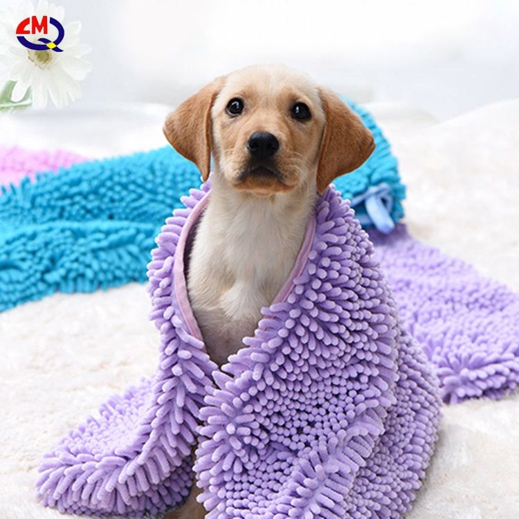Fast Absorb Cleaning Absorbent Pet Towel Pet Bath Towel Pet Ultra Microfiber Chenille Dog Bath Dry Towel