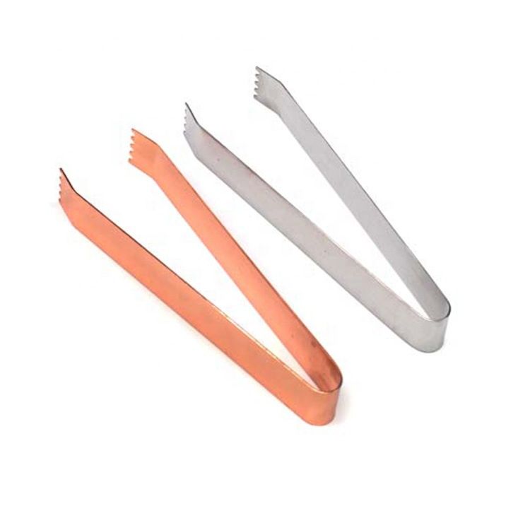 Food Grade Color Plated Stainless Steel Ice Clip, Ice Tongs for Bartender