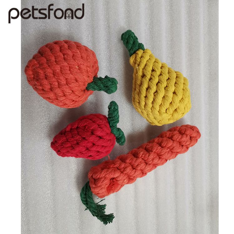 Fruit Shape Pet Dog Chew Ball Toys, Hand-Knit Rope Toy for Dogs
