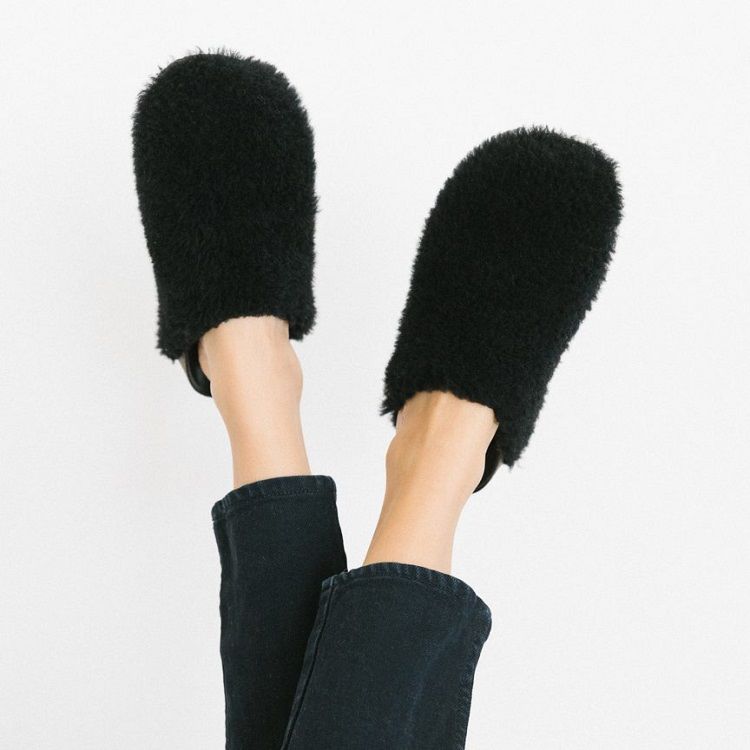 Furry Loafer Mules Plush Slippers Slide Sandals for Women Fluffy Fuzzy Mocs Sandal Shoes Ladies Slippers Faux Fur Sandal