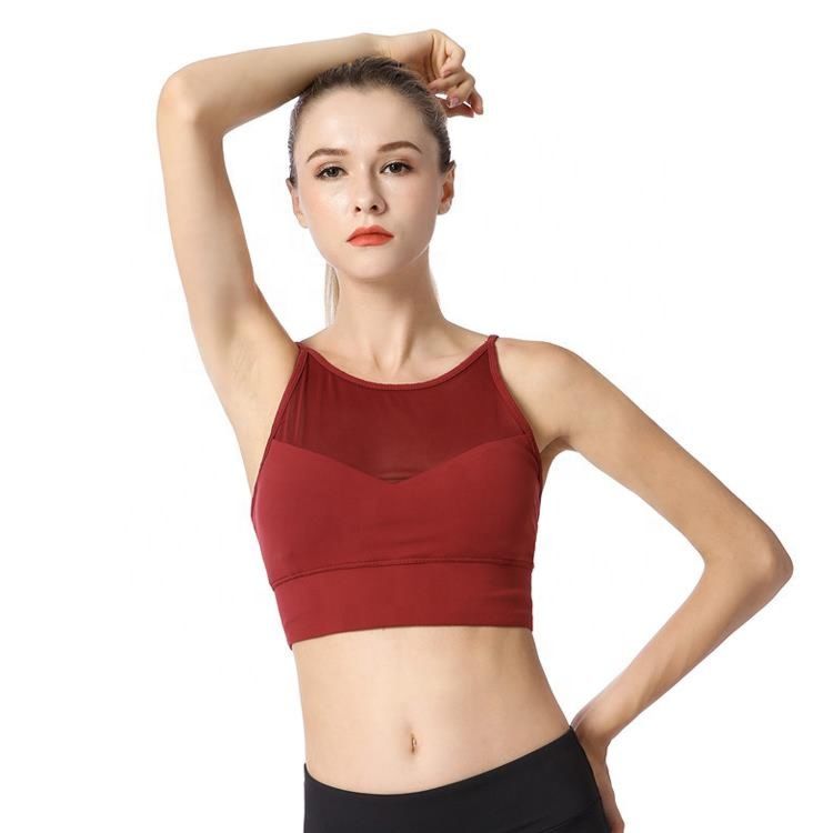 Girls Sport Top Gym Fitness Workout Mesh Sports Bra