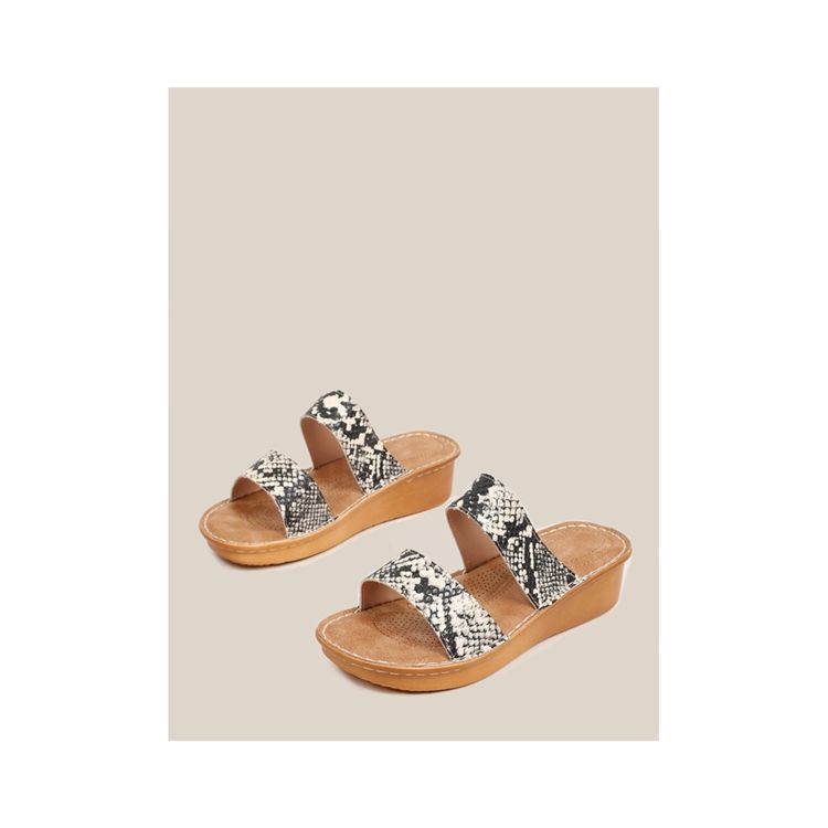 Good Price Product Snake Double Layer Outdoor Travel Wedges Sandals for Women