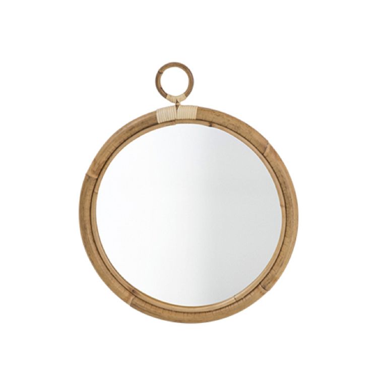 Handmade Craft Shape Vanity Large Beauty round Decorative Woven Wood Wicker Willow Frame Rattan Wall Mirror