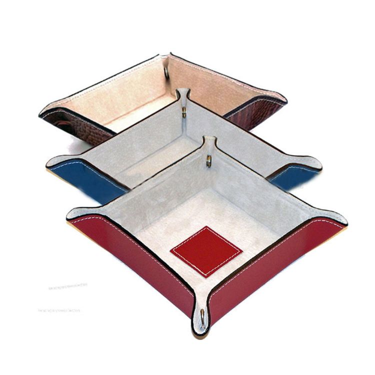 Handmade Leather Coin Tray Pu Service Storage Trays