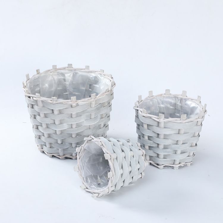 Handmade Square Home Garden Flower Pot Wooden Planter Flowerpot with Plastic Liner Set of 3 Customized