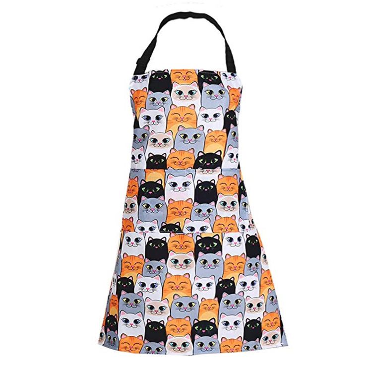 colorful kitchen cooking chef floral canvas apron with custom print