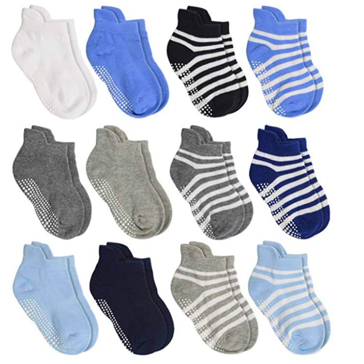 In Stock Anti-Slip Grips Ankle Socks for Toddler Kids Boys Girls Baby Socks