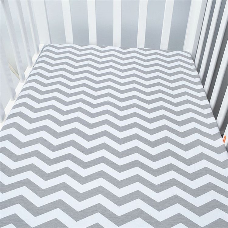 Ins Hotsales 100% Jersey Cotton Baby Knit Crib Sheet