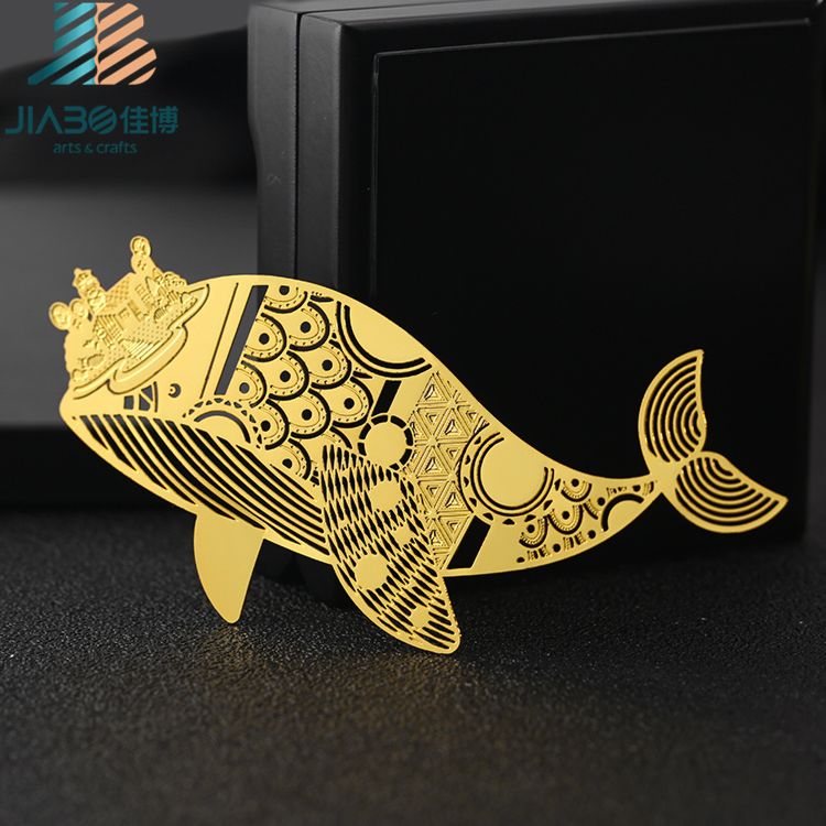 Jiabo Folk Crafts Brass Laser Cut Cute Book Marks Metal Animals Fish Bookmarks