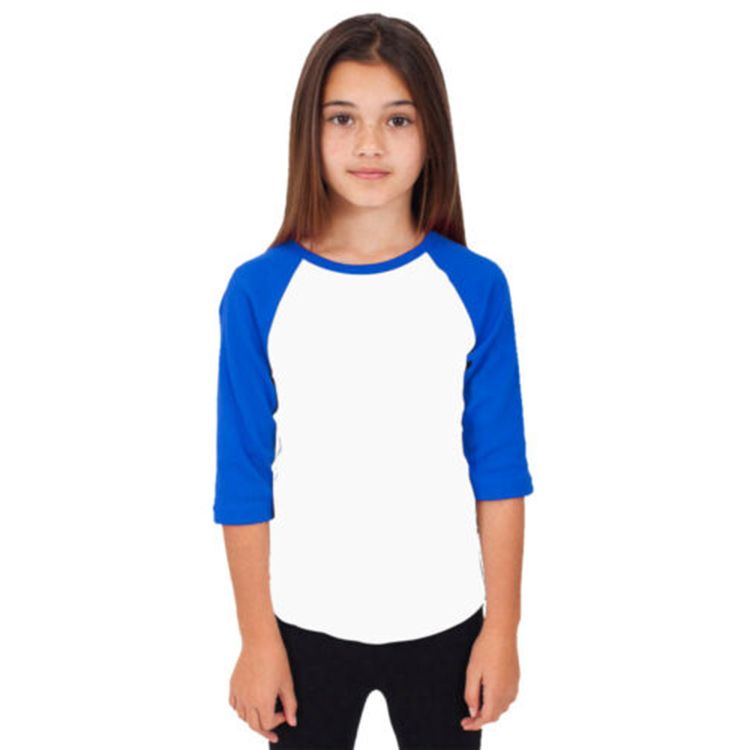 Kids Wear Customized 3/4 Tshirt Raglan Whosale Children's Girl Baseball T Shirt