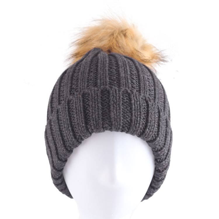 Knit Beanies with Pom Pom Acrylic Beanie Hat