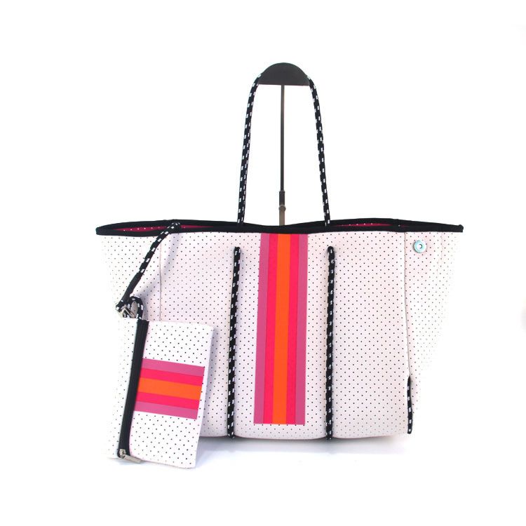 Large Capacity Colorful Printed Portable 2 in 1 Neoprene Beach Handbag