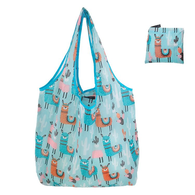 Large Capacity Grocery Food Plaid Tote Bag Supermarket Foldable Blue Reuseable Shopping Bags Logo Printed