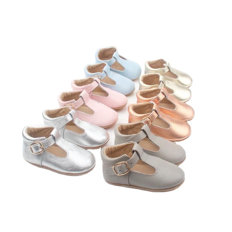 Leather Baby Shoe Beauty Girls Sof T-Bar Mary Jane Shoes Kids Shoes
