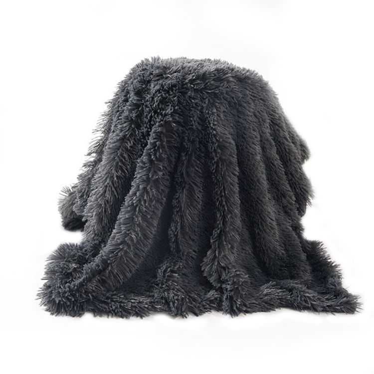 Lowest Price Super Cozy Wool Blanket Plaid Chunk Knit Faux Fur Throw Blanket Bed Mink Fleece