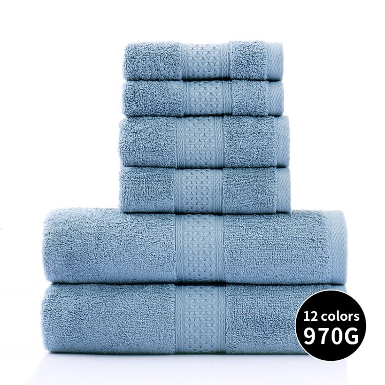 Luxury Decor Super Absorbent Bathroom Towel 100% Pure Cotton Quick Dry Soft Durable 6 Piece Bath Towel Set