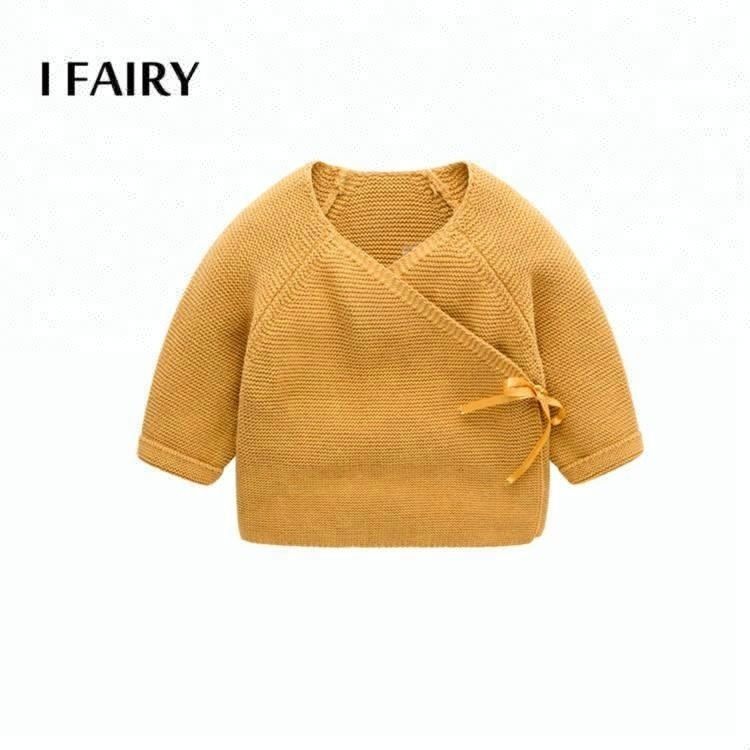 Made in 100% Cotton Cardigan Sweater Type Knitted Born Baby Clothes