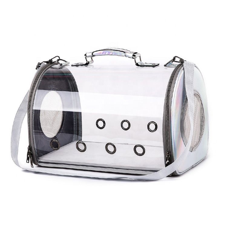 Material Casual Breathable Clear Pet Carrier Handbag Transparent Shoulder Crossbody Cat Dog Carrier Travel Bag
