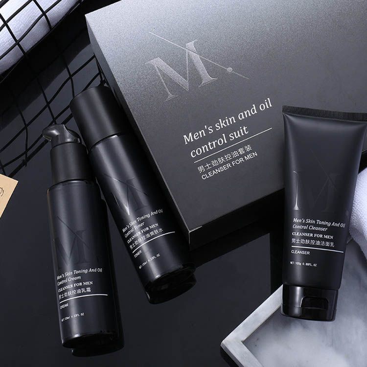 Men Face Wash Set Kit Face Moisturizer Cleanser Lotion Men's Skin Care Products
