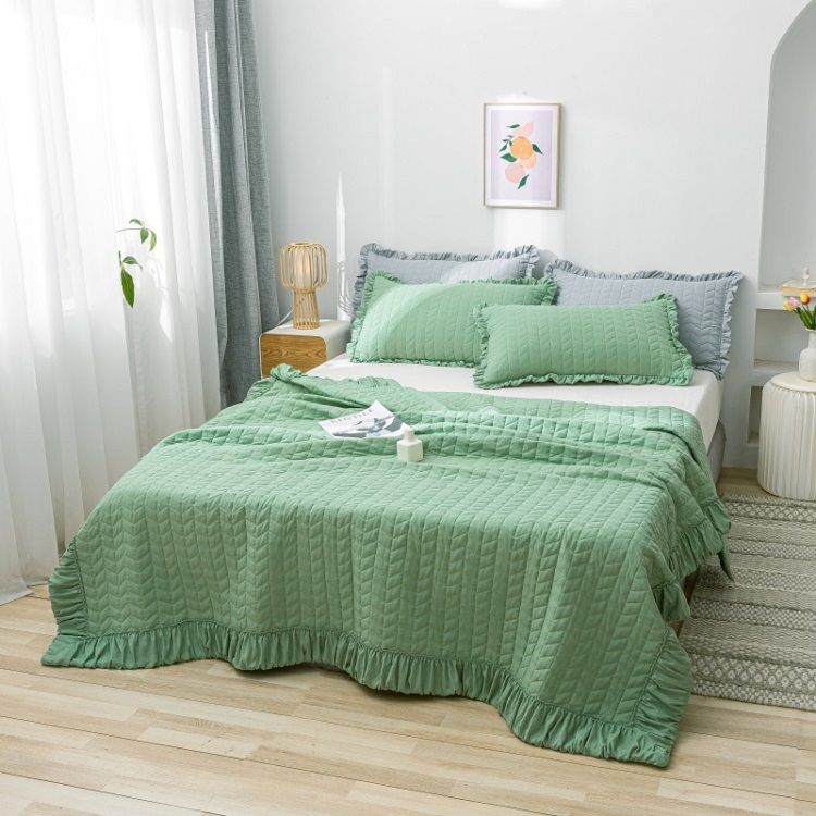 Microfiber Solid Super Soft Bedspread Quilt Coverlet Bedspread Quilt Set Bed Covers with Quilt