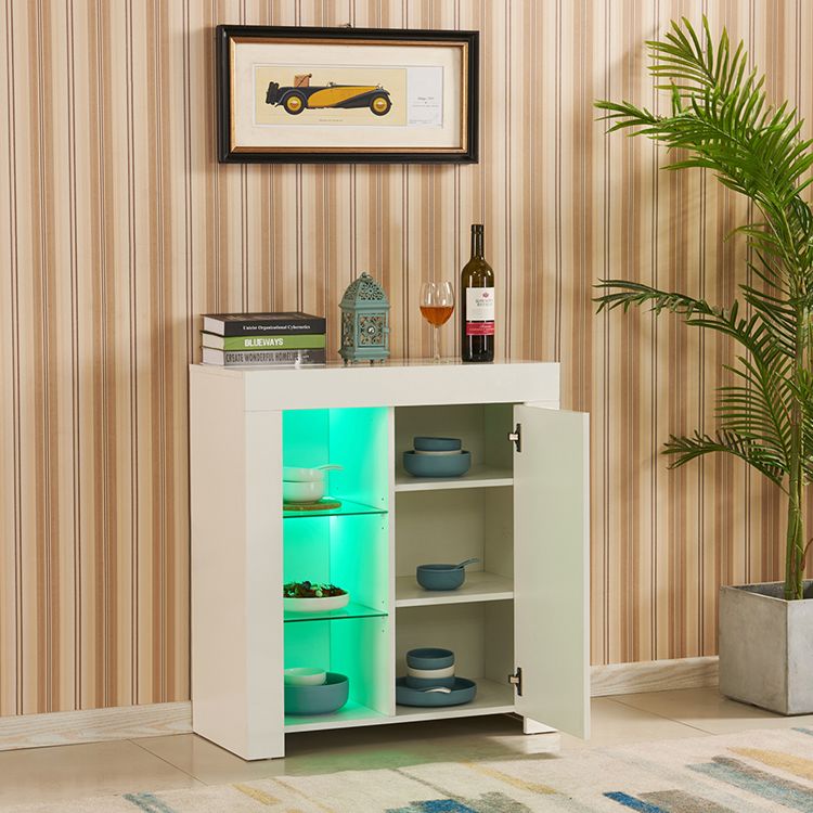 Modern Style Multilayer 3 Adjustable Wood Sideboard Cabinet Modern Credenza
