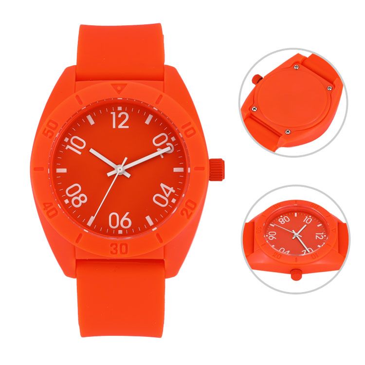 Moq Orange Quartz Unisex Water Resistant Jelly Silicone Watch