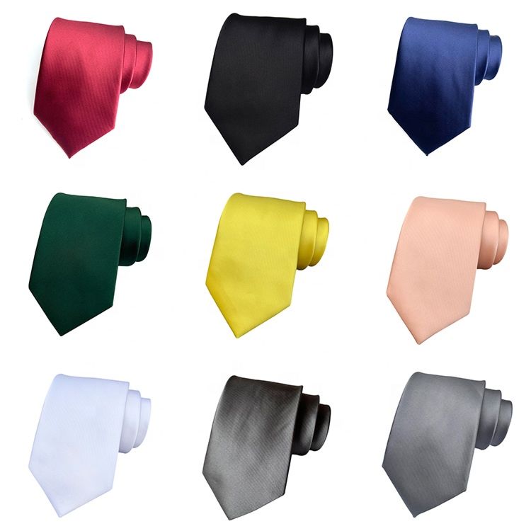 Most Popular of All Black Plain Ties Solid Color Satin Tie