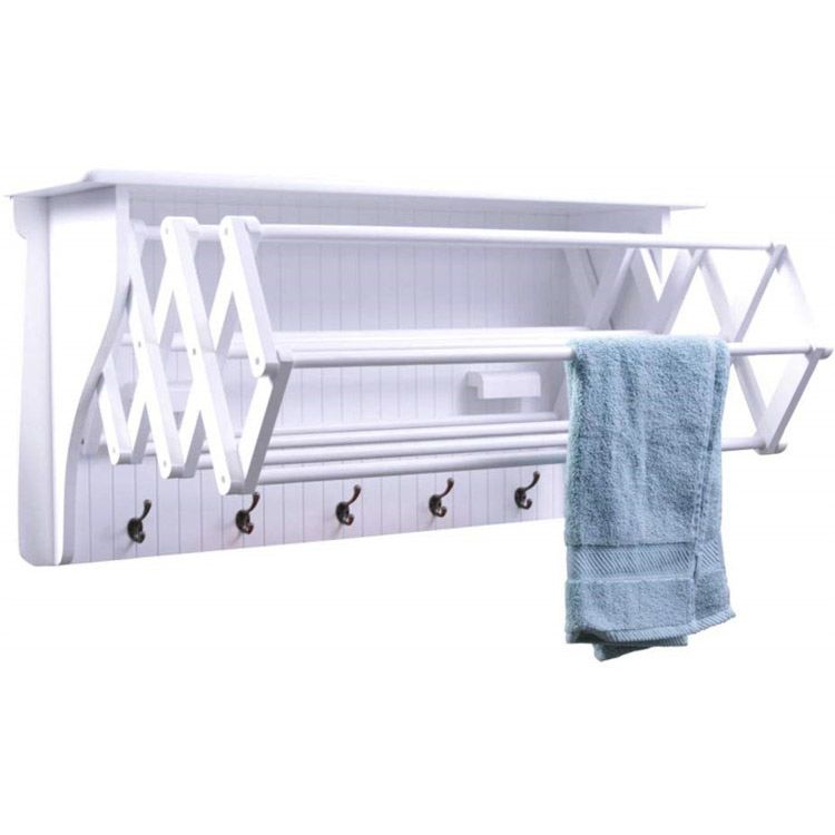 Multi-Purpose Retractable White Hanging Laundry Drying Rack