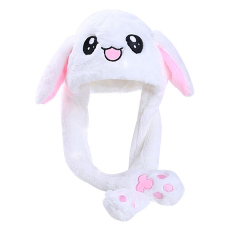 Multi Color Moving Soft Korean Bunny Plush Rabbit Hat Bunny Cap
