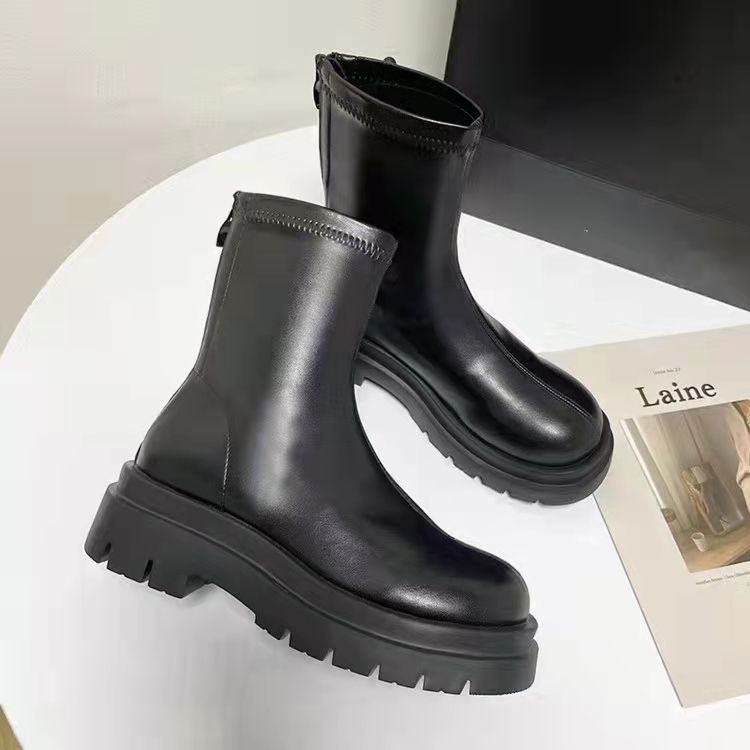 Newest Women Casual Waterproof Bright Leather Boots Lace-Up Shoes for Women Xq1124